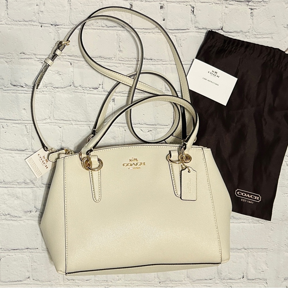 NWT Coach Cream Mini Christie Carryall  Bag - Convertible Three Style Straps. - Picture 2 of 15